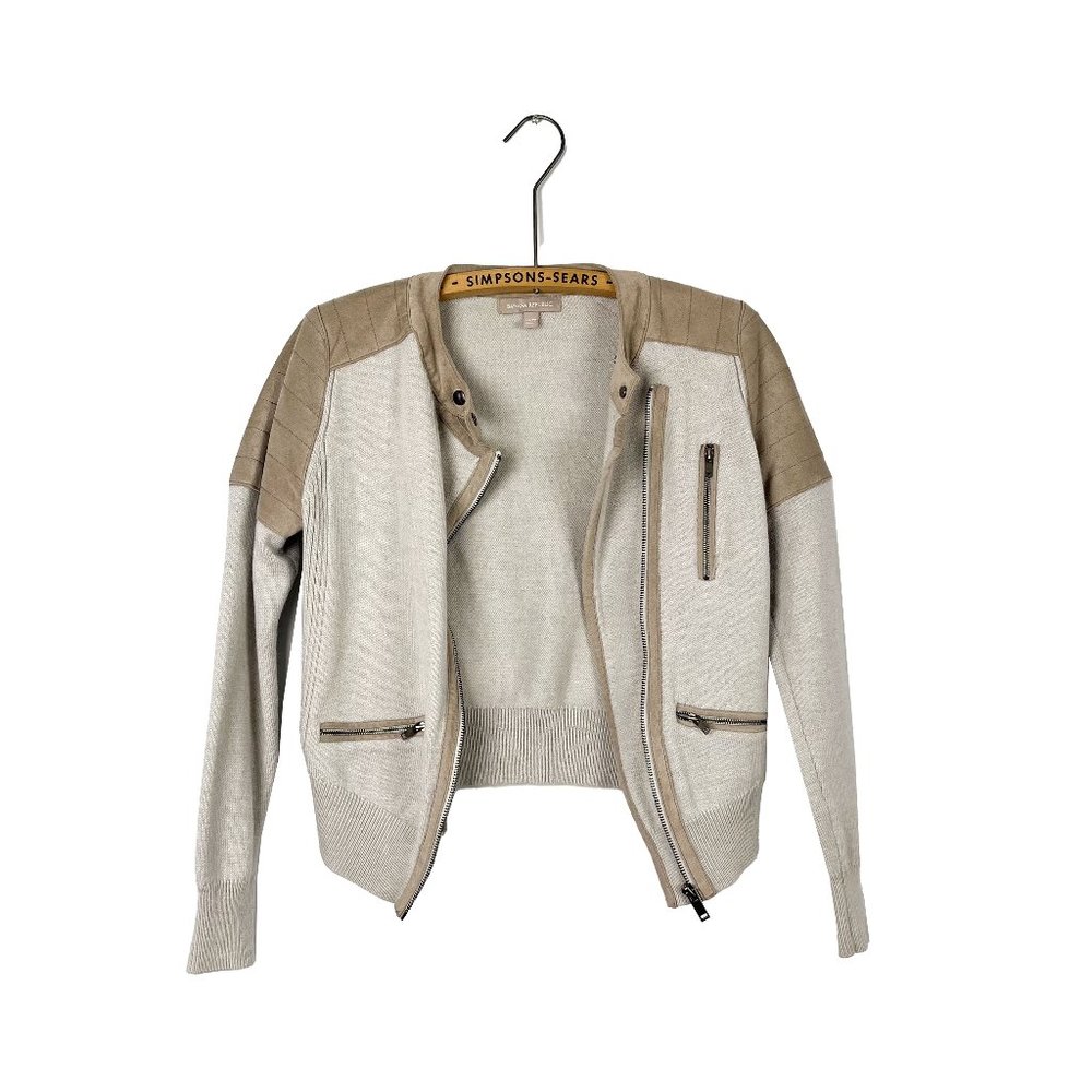 Banana Republic Merino & Suede Moto Sweater